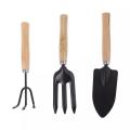 3Pcs Spade Fork Shovel Rake Harrow Set Home Mini Gardening Tools Potted Landscape Plants Maintenance Suit Wood Handle kids By Alarbi. 