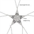 5-piece Best Friend Stitching Necklace Male And Female Students Bff Friendship Pendant Star Metal Chain Choker Jewelry Gift. 