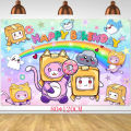 Danboard Theme Lankybox Birthday Party Decoration Balloon Banner Backdrop Cake Supplies Banner Baby Shower. 