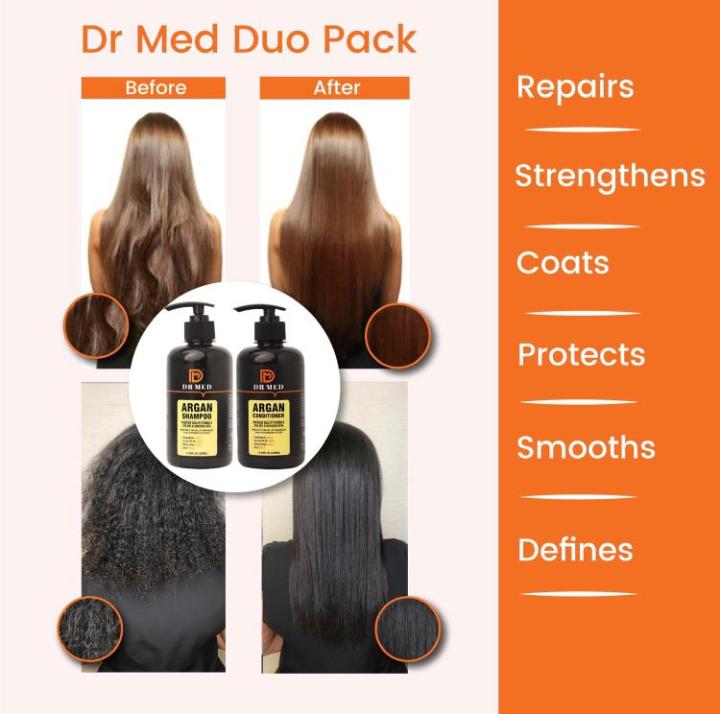 "DR%20MED%20Argan%20Infused%20Hair%20Care%20Set:%20Nourishing%20Shampoo%20&%20Conditioner%20Duo%20-%202%20x%20(Paraben%20free,%20sulphate%20free,%20salt%20free,%20silicon%20free)%20%20350ML"%20-%20Image%203