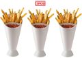 2 in 1 French Fry Cone with Dipping Cup French Fries Holder With Ketchup Bowl. 