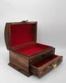 Vintage Wooden Jewelry and Makeup Box, Brass Coated Vintage Jewelry Box.. 