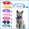 Pet Bow Collar Cat Puppy Bell Collar Korean Pet Collar Kitty Bow Headband Collar Adjustable Clasp Suitable For Cats And Dogs bluey. 