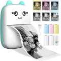 Mini Pocket Photo Printer - Bluetooth Pictures Stickers Machine -  Mini Sticker Label Printer - Mini Thermal Printing Machine - Rechargeable Office Portable  printer - Gift For Kids. 