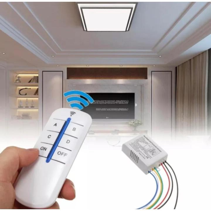 Wireless%204%20Way%20Channel%20switch%20With%20Remote%20Control%20220V%20to%20240V%20Transmitter%20-%20Image%202