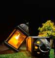 Pair of 2 Mini Lantern Hanging Dome  Lamp for home decor- led smokeless candle with high Plastic Lantern Holder-Table Lamp & hanging Lamp- Lights for Balcony Garden Hallway Entryway Indoor Outdoor-. 
