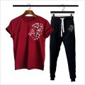TRACKSUIT - Yellow & Black Summer Printed Tracksuit For Men & Boys - Soft & Comfortable Fabric Trouser & tshirts for men. 