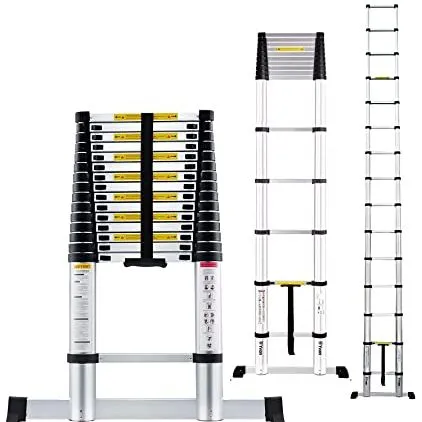 8FT 10ft.12ft.14ft.16ft.18ft.20ft 22ft.24Feet Aluminum Telescoping Telescopic Ladder Folding Ladder in Extendable Ladder for Household and Outdoor Multi functional A Frame Portable Extension Folding M...