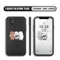 Jizetin for Samsung Galaxy A51 Back Cover Cute Bare Bears and Cone Multicolor Liquid Silicone Phone Case Soft Square Lens Protection Phone Cases. 