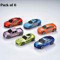 Complete Box Pack of 6 Pcs - Original Die Cast Metal Car Toys Set For Kids and Boys - Diecast Car Toys. 