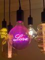 Pink Love Bulb 3 Watt G125 Globe Shape For Home Decor. 