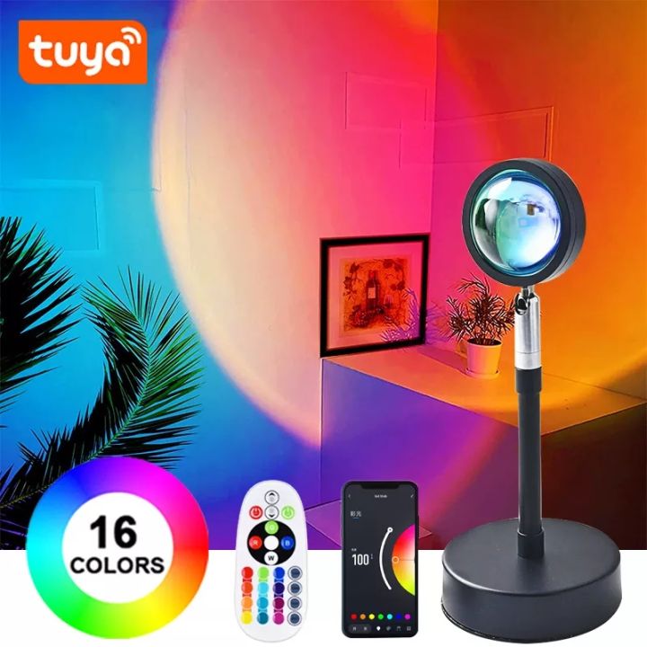phone app & Remote control USB Sunset Projector Light RGB Variable Light Sun Rainbow Projector LED Night Light Colorful Lights By Elight