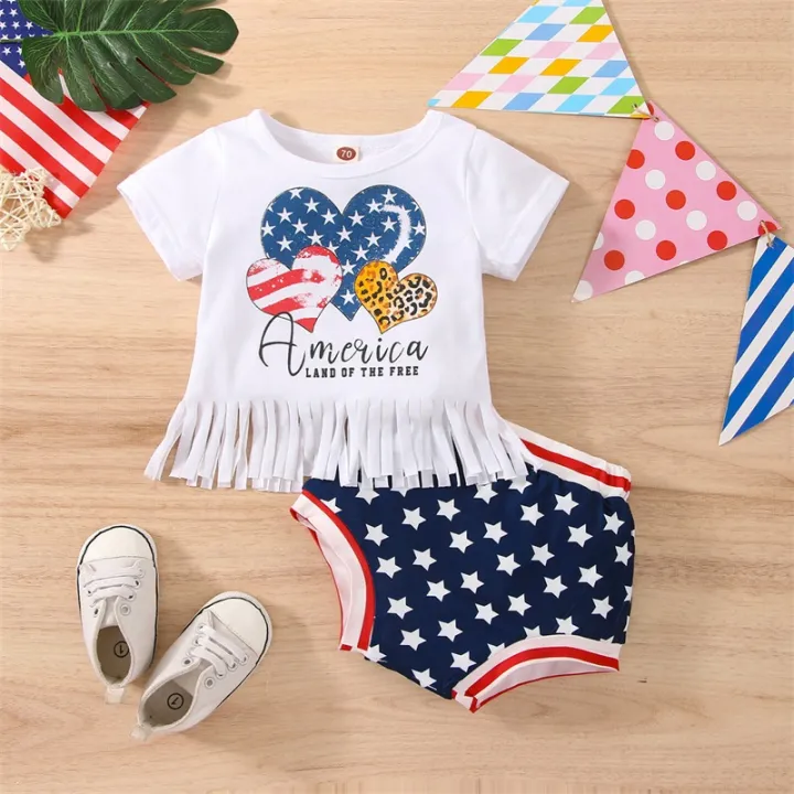 2%20Pcs%20Independence%20Day%20Pants%20Set,%20Baby%20Girls%20Letter%20&%20Heart%20Print%20Short%20Sleeve%20Tassel%20T-shirt%20+%20Star%20&%20Stripe%20Print%20Shorts%20-%20Image%208