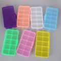 Colorful 10 Grids Adjustable Transparent Plastic Storage Box for Small Component Sewing Tools Box Beads Button Organizer Case. 