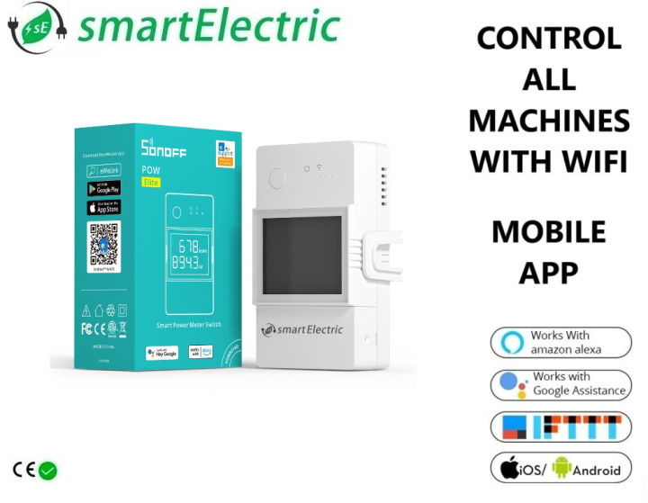 SONOFF POW Elite Smart Power Meter Switch, IOT Internet of Things, WiFi Remote Control Smart Home Real Time Power Consumption Monitor Works With Alexa Google Home