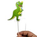 Dinosaur Theme Cake Toppers - Cake Toppers - Green Colors - Unisex Theme - Pack Of 6 Cake Toppers. 
