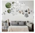 3D Mirror Wall Decor, Round Acrylic Mirror, 3D Wall Decor Peel and Stick Wall Stickers for Living Room Bedroom Bathroom. 