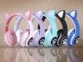 Cat Headphone STN-28 Wireless Headset Cat Ear 5.0 Bluetooth Headphones LED Flashing Light Sports Noise Cancelling Support TF Card 3.5mm Plug with Mic. 