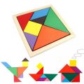 New Children Mental Development Tangram Wooden Jigsaw Puzzle Educational Toys For Kids. 