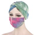 Twisted Hooded Cap Mask Set Aanti-seize Button Turban Hat Muslim Turban Hat Hijab Muslim Woman Hijab Caps. 