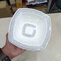 Set of 6 Durable Plastic Square Sweet Bowls, Non-Yellowing Melamine, Double Glazed, Microwave Safe, 16cm Diameter - Ideal for Soup, Desserts, Custard, Fruits, Kitchen Use. 