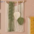 Macrame Wall Hanging Decor Hand Woven Bohemian Tapestry Boho Style Braided Tassels Pendant for Dining Room Cafe Background Office Home Decor. 
