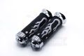 Motorcycle Handle Bar Grip Bike Hand Grip Rubber Skull Head Flame Universale. 