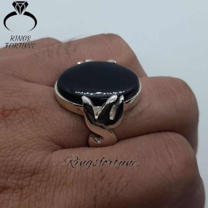 Natural Yemeni Aqeeq Ring For Men , " Ya Ali " Name Engraved on Ring , 925 Sterling Silver Islamic Art Ring