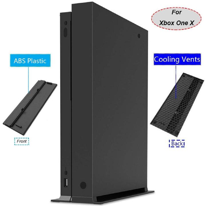 Xbox One X Vertical Stand with Built-in Cooling Vents & 4x Non-Slip Rubber Pad