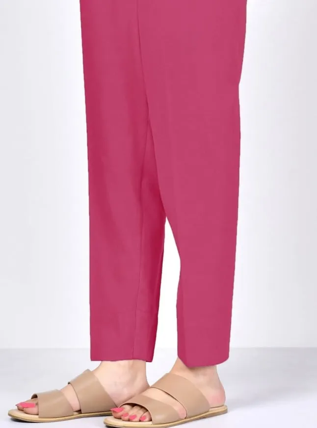 Pink Straight Trouser Pant Capri For Girls Ladies Non See Through Fabric Daraz.pk