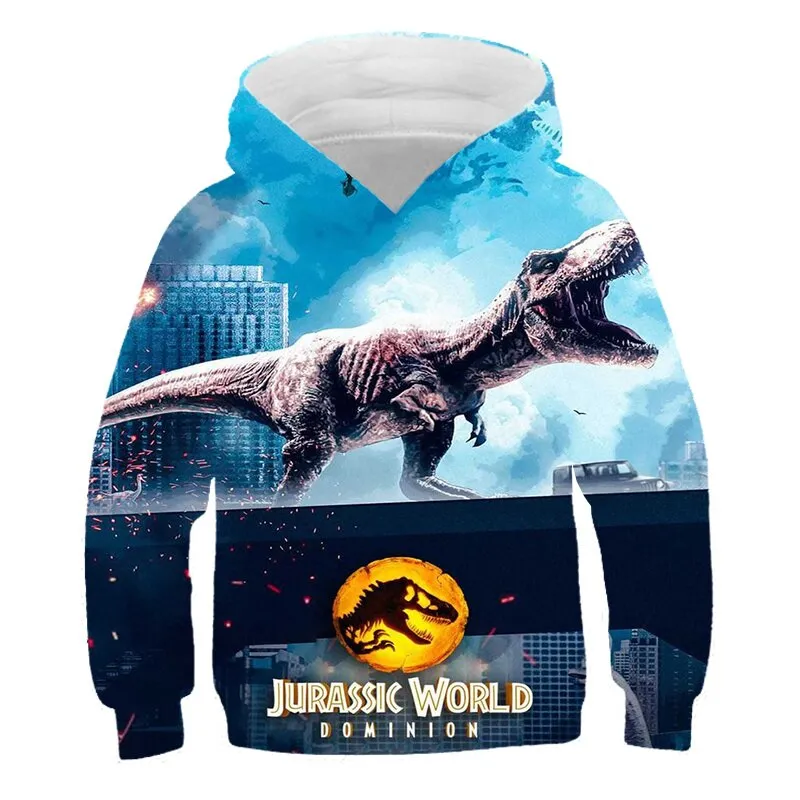 Kids Dinosaur Hoodies Autumn Jurassic World Dominion Teenagers Long Sleeves Animals Cartoon Sweatshirt For Boys Children Coat Daraz.pk