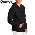 Sharrys Men's Zipper Hoodie Plain Pullover Front zip up Kangro Pocket Hoddie New arrivals Casual Winter Wear  ( Black ). 