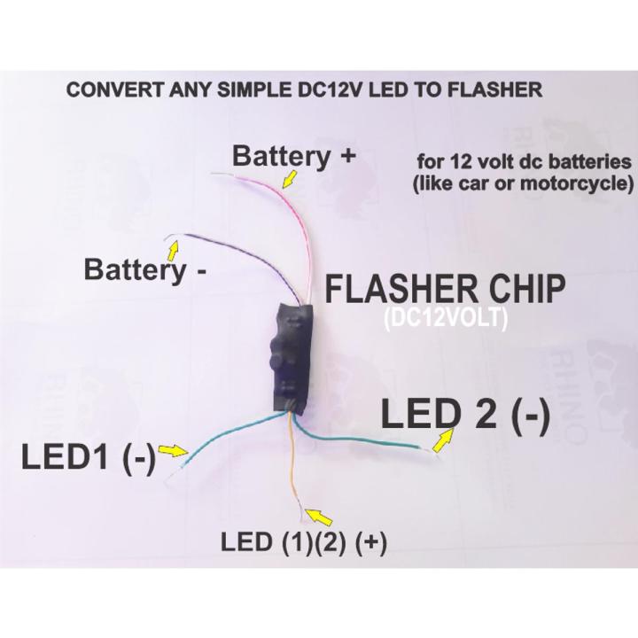 Flasher Chip DC12v Convert Any LED to Flasher Support 2 LEDs of Car Motorcycle
