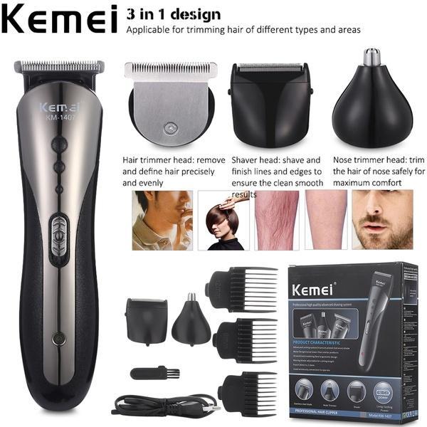 KEMEI%203%20in%201%20multifunction%20trimmer,%20shaver,%20noser%201407/6558%20-%20Image%204