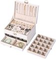 3 Layer Pu Leather Jewelry Storage Organizer Box with Lock, Drawer Type, Used To Store Rings, Bracelets, Earrings, Necklaces, Synthetic Leather And Velvet, Gifts For Women. 