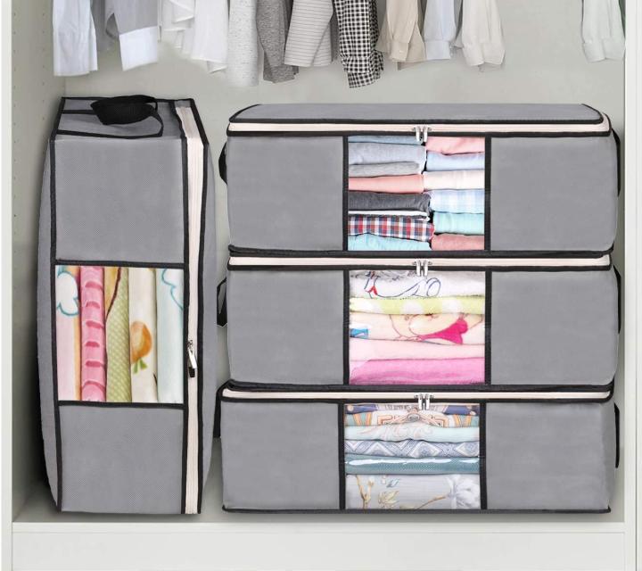 Clothes%20Storage%20Bags%20Organizer%20with%20Durable%20Handle,%2043L,%20Grey%20-%20Image%203