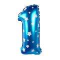 Number 1 Pink / Blue Heart / Star Printed Foil Balloon for 1st Birthday Party Decorations. 