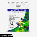 Chivalry Artist Acrylic Pad For Painting Acrylic Canvas Pad 15 Sheets In A3/A4 Size. 
