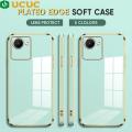 UCUC for Realme C30 Back Cover + Free Lanyard Luxury 6D Plating Case Side Pattern Soft Silicone Square Phone Cases. 