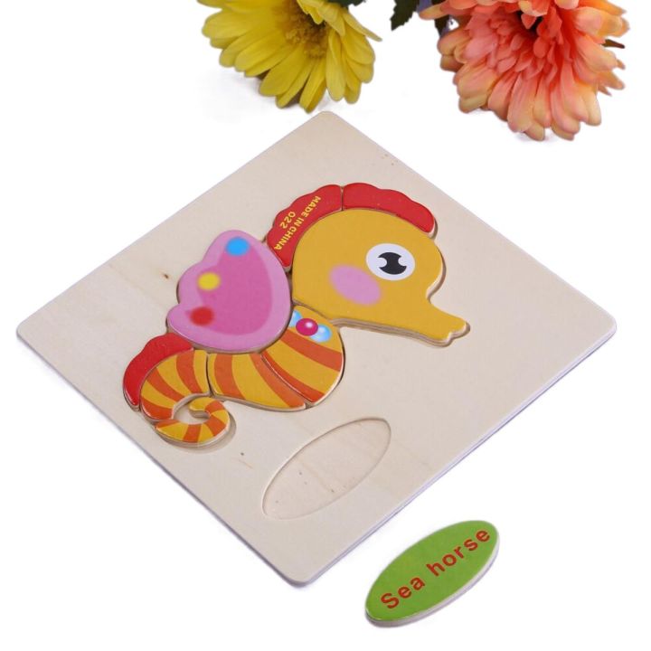 (Pack of 1 Pics ) Cartoon 3D Puzzle Jigsaw Wooden Toys For Children Cute Animal Traffic Puzzles Intelligence Kids Baby Early Educational Toys