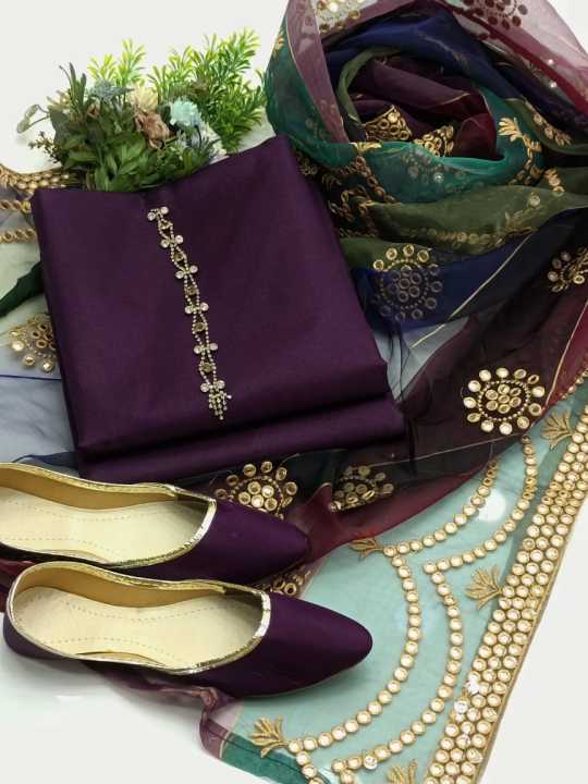 New Fancy Eid Collection ll 4pc Unstitched Dresses ll