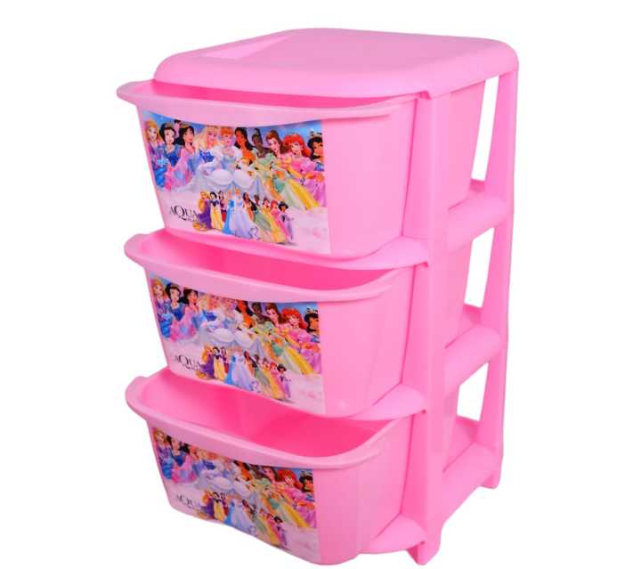 3 Layer Multicolor Plastic Cabinet For Storage Organizer - Premium Quality Plastic Kitchen Organizer - Drawer For Clothes & Kids Toys