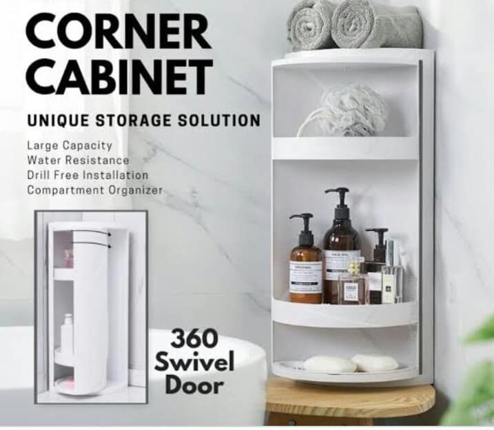 Bathroom Corner Cabinet revolving | Daraz.pk