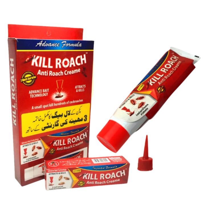 Pack of 3 Kill Roach Cockroach Killer Gel, Insecticide Efficient Anti-Roach Bait, 40 grams Roaches Killing Tube, Eliminates Cockroaches Anywhere Indoor and Outdoor Including Kitchen, Bedrooms, Washroom, Bathroom, Offices, Highly Attractive Acid Trap