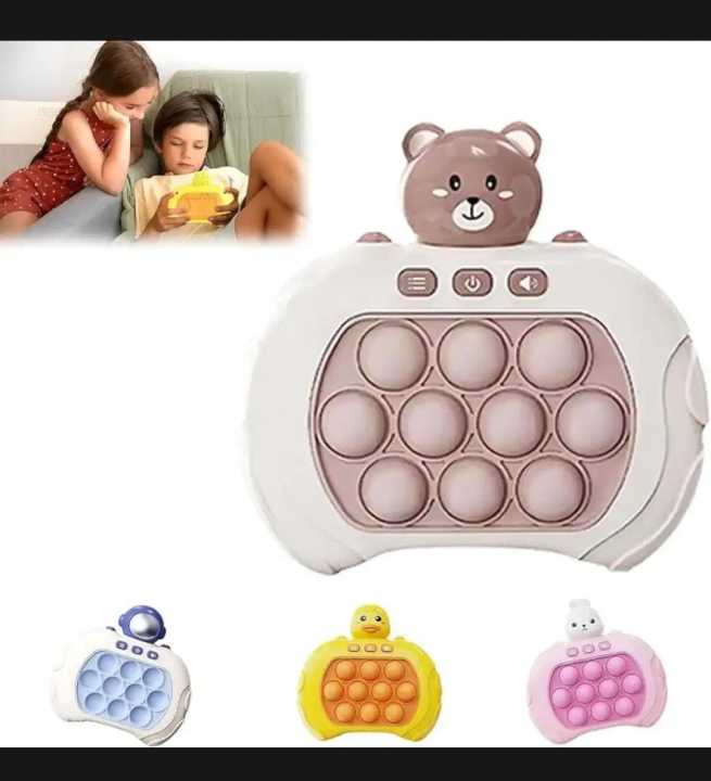 T100 Pop Fidget Games for Kids Breakthrough Puzzle Game Machine Push Bubble Pop Puzzle Game Light Quick Push Game Console Push Button Toy for Kids Girl Boy Birthday Gift Poplight Antistress Fidget Toys