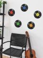 5pcs/Aesthetic Vinyl Records Pattern Wall Decor,12 Inches Original Lps Vintage records(Black Colour) Gramaphone vinyl record for decoration in home  Non.Adhesive Waterproof Wall Art Decal, For Home Decor,Black round decoration. 