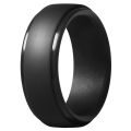 2Pcs 8Mm Black Men Silicone Cool Rings Women Rubber Wedding Ring Environmental Sports Ring- 7 & 8. 