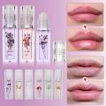 Flower Roll-on Clear Lip Oil Balm Moisturizing Hydrating Lips Treatment Moisturizer Transparent Liquid Gloss Makeup. 