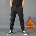 Black Cargo Trouser For Men - Stylish and Functional Men's Fashionable Cargo Pants, Fabric Front Terry. 