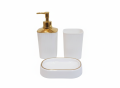 IKEA STORAVAN Polypropylene Plastic 3-piece Bathroom Sets (Soap Dispenser, Toothbrush Holder & Soap Dish) (Grey). 